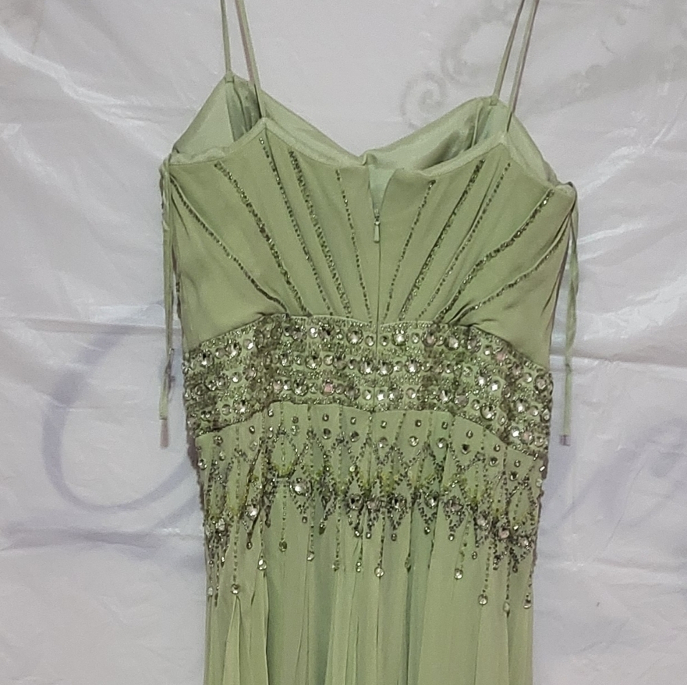 Elegant Green Beaded Gown